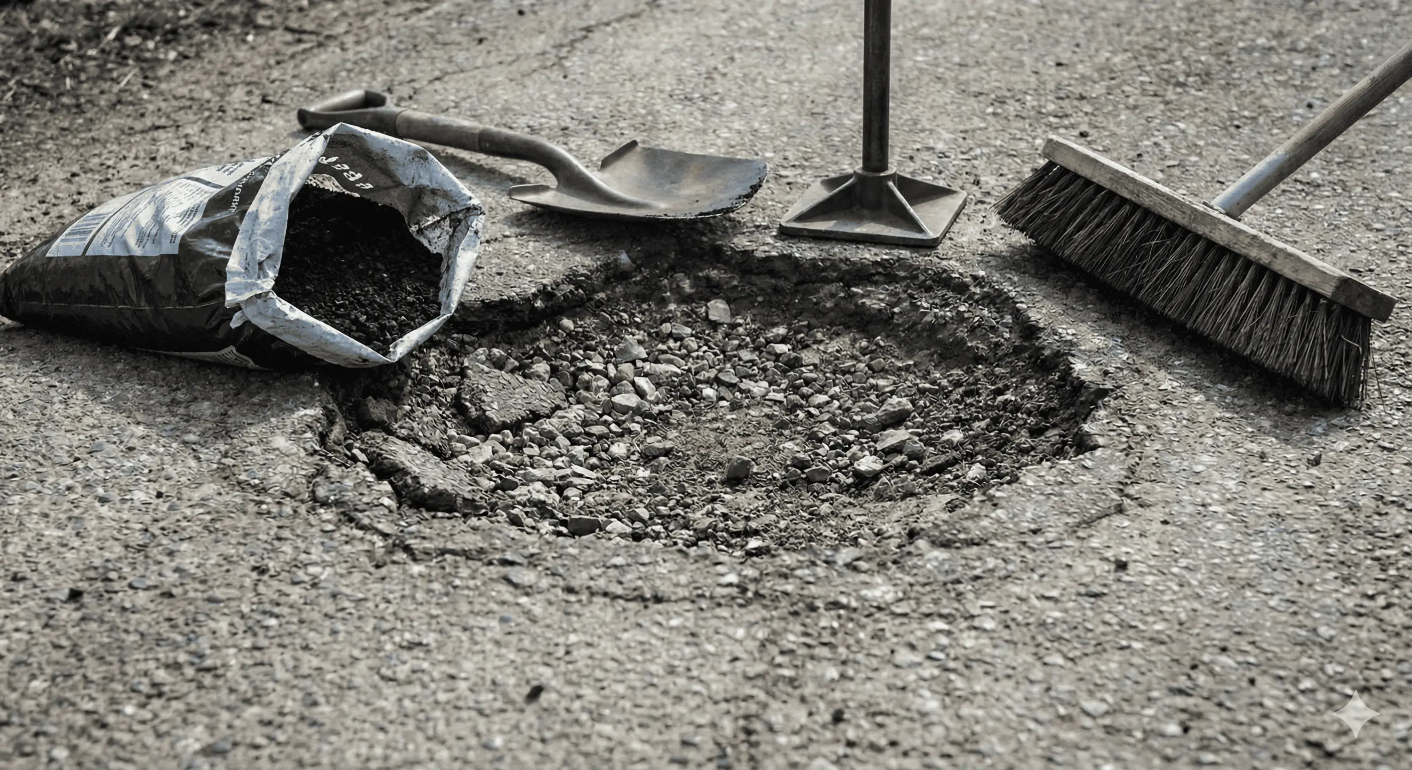 Cold patch asphalt application process